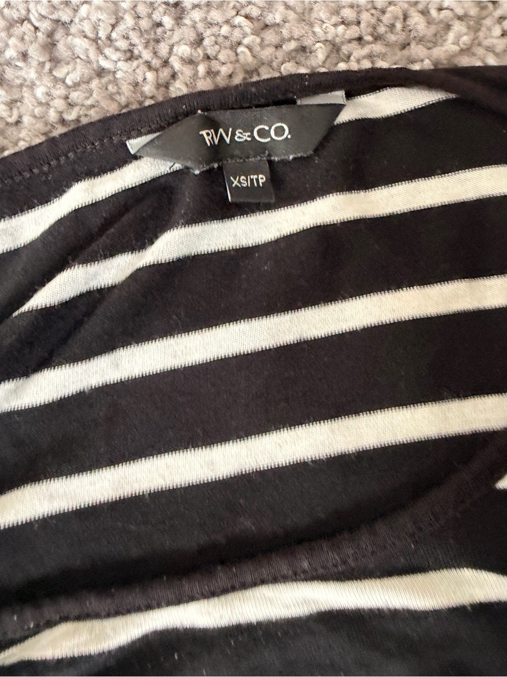 RW&CO. Black and White Striped Knit Top xs